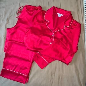 Red Silk Pajama Set